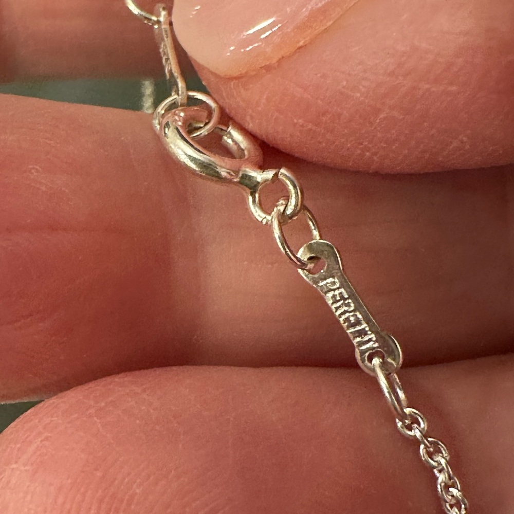 Authentic Tiffany & Co. Silver Open Teardrop Necklace - Picture 7 of 16